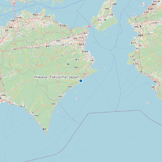 Hiwasa, Tokusima, Japan map