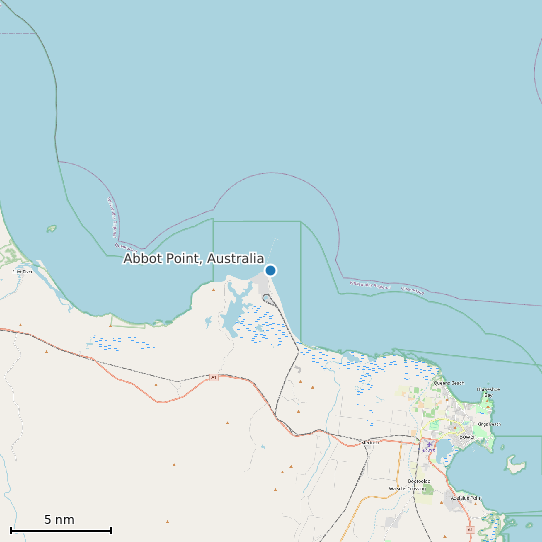 Map of Abbot Point, Australia Tide Prediction Station