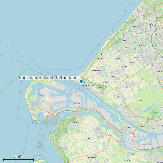 Map of Hoek van Holland, Netherlands Tide Prediction Station