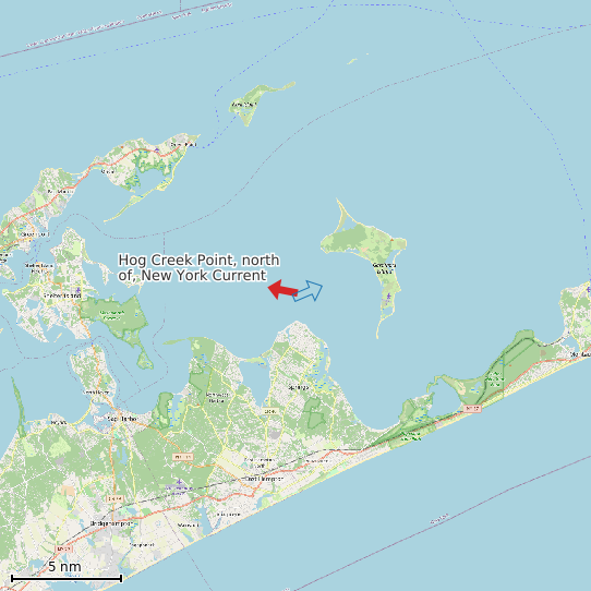 Map of Hog Creek Point, north of, New York Current Prediction Station