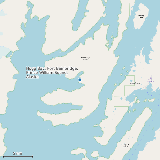 Map of Hogg Bay, Port Bainbridge, Prince William Sound, Alaska Tide Prediction Station