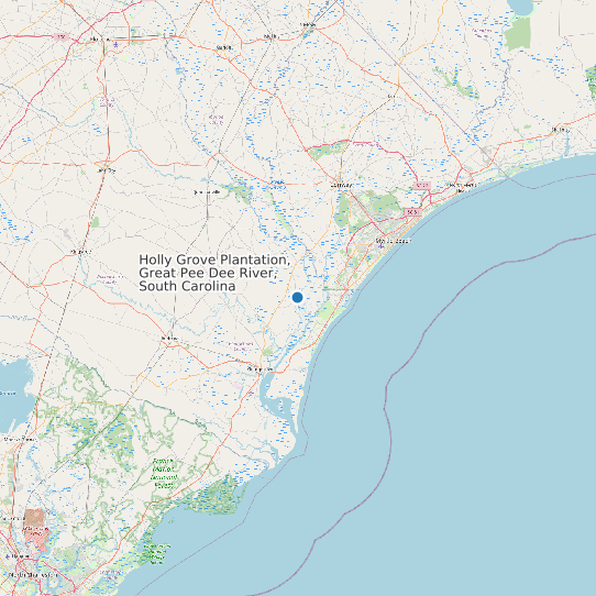 Map of Holly Grove Plantation, Great Pee Dee River, South Carolina Tide Prediction Station