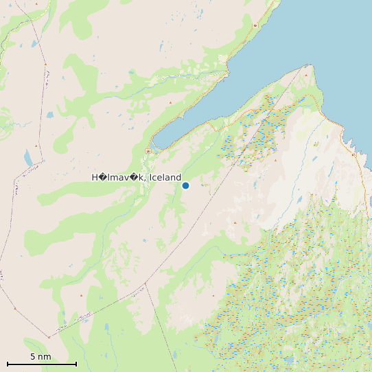 Map of H�lmav�k, Iceland Tide Prediction Station