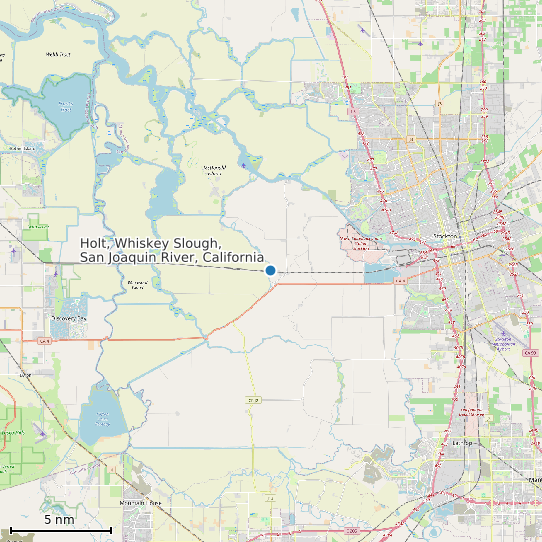 Map of Holt, Whiskey Slough, San Joaquin River, California Tide Prediction Station