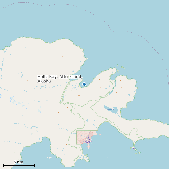 Map of Holtz Bay, Attu Island, Alaska Tide Prediction Station