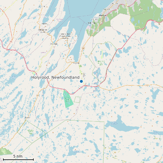 Map of Holyrood, Newfoundland Tide Prediction Station