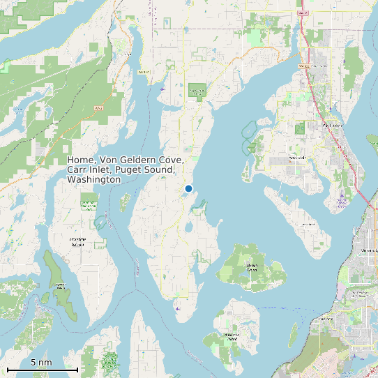Map of Home, Von Geldern Cove, Carr Inlet, Puget Sound, Washington Tide Prediction Station