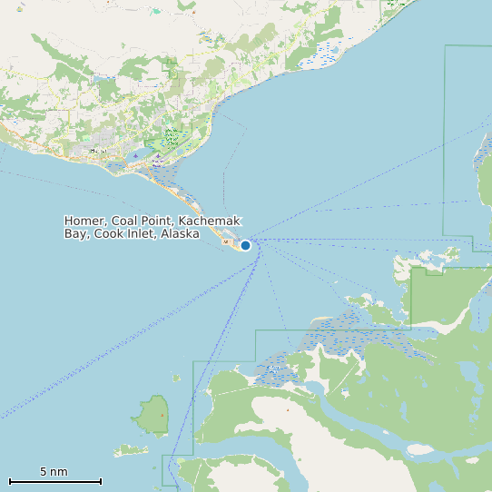 Map of Homer, Coal Point, Kachemak Bay, Cook Inlet, Alaska Tide Prediction Station