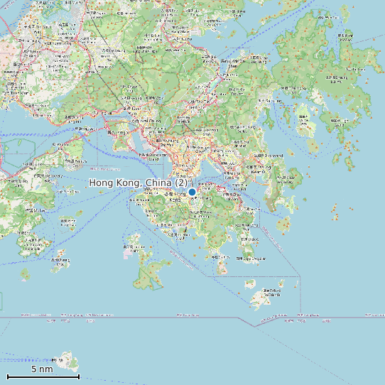 Map of Hong Kong, China (2) Tide Prediction Station