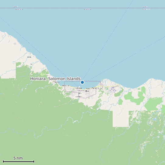 Map of Honiara, Solomon Islands Tide Prediction Station