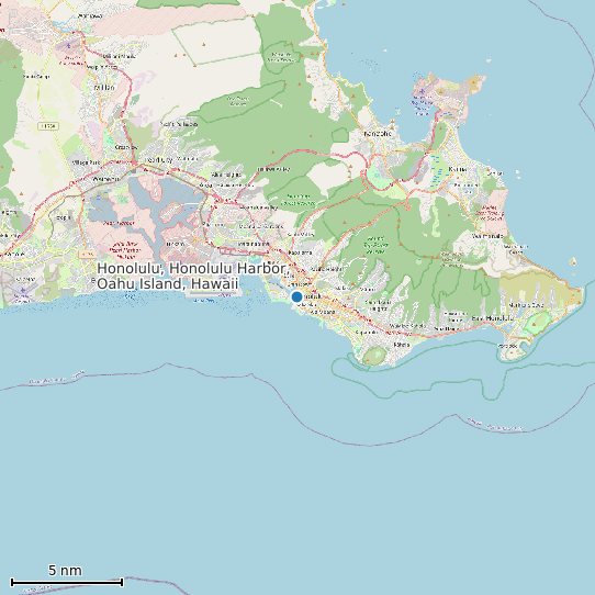 Map of Honolulu, Honolulu Harbor, Oahu Island, Hawaii Tide Prediction Station