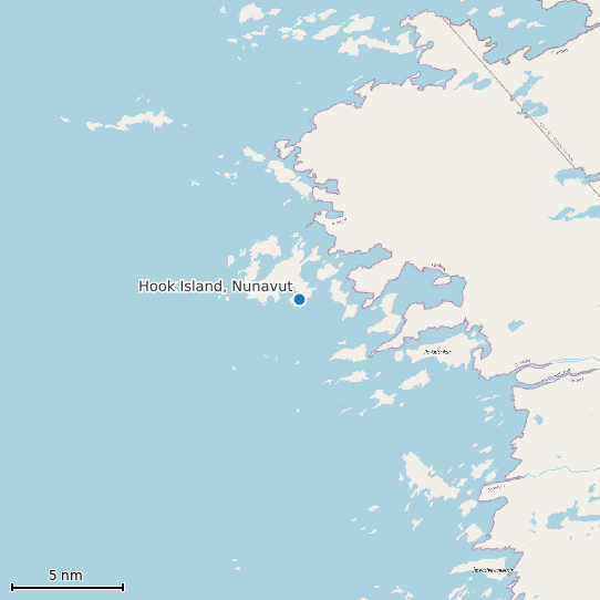 Map of Hook Island, Nunavut Tide Prediction Station
