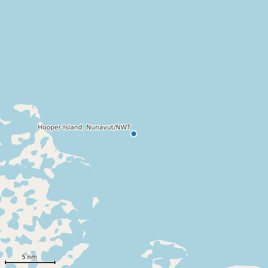 Map of Hooper Island, Nunavut/NWT Tide Prediction Station