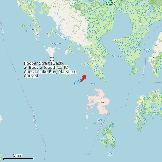 Map of Hooper Strait (west), at Buoy 2 (depth 15 ft), Chesapeake Bay, Maryland Current Prediction Station