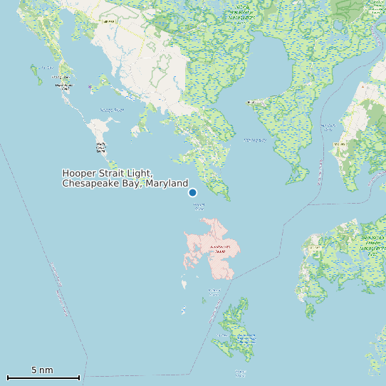 Map of Hooper Strait Light, Chesapeake Bay, Maryland Tide Prediction Station