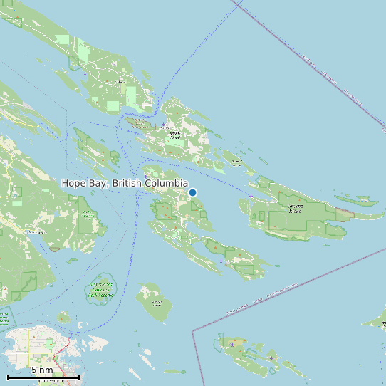 Map of Hope Bay, British Columbia Tide Prediction Station