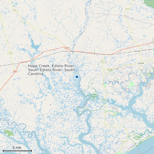 Map of Hope Creek, Edisto River, South Edisto River, South Carolina Tide Prediction Station