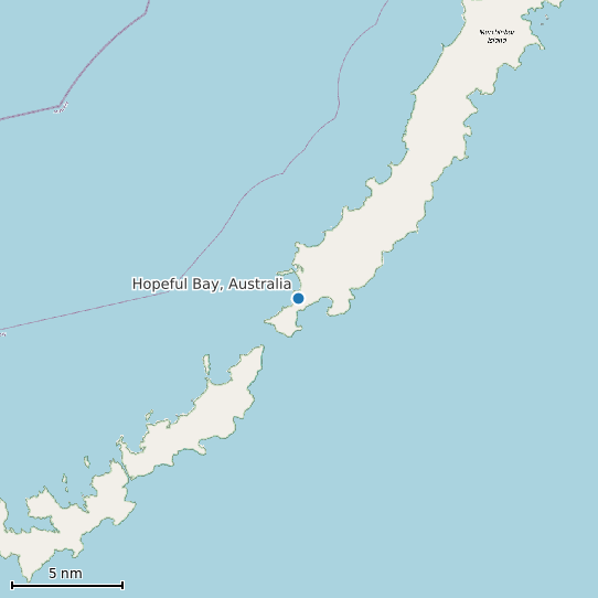 Map of Hopeful Bay, Australia Tide Prediction Station
