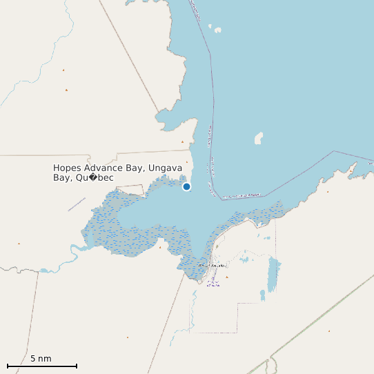 Map of Hopes Advance Bay, Ungava Bay, Qu�bec Tide Prediction Station