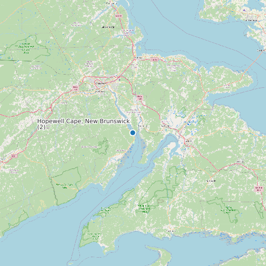 Map of Hopewell Cape, New Brunswick (2) Tide Prediction Station