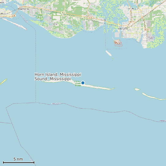 Map of Horn Island, Mississippi Sound, Mississippi Tide Prediction Station