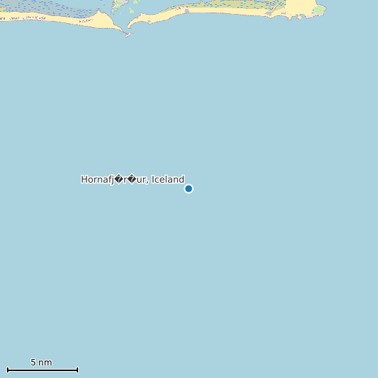 Map of Hornafj�r�ur, Iceland Tide Prediction Station