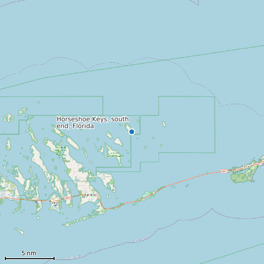 Map of Horseshoe Keys, south end, Florida Tide Prediction Station