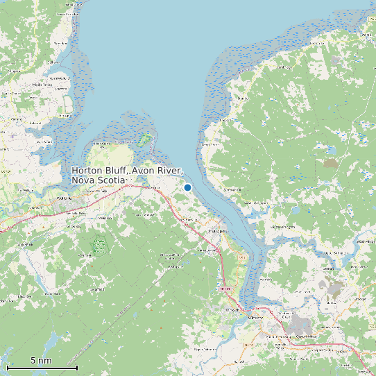 Map of Horton Bluff, Avon River, Nova Scotia Tide Prediction Station