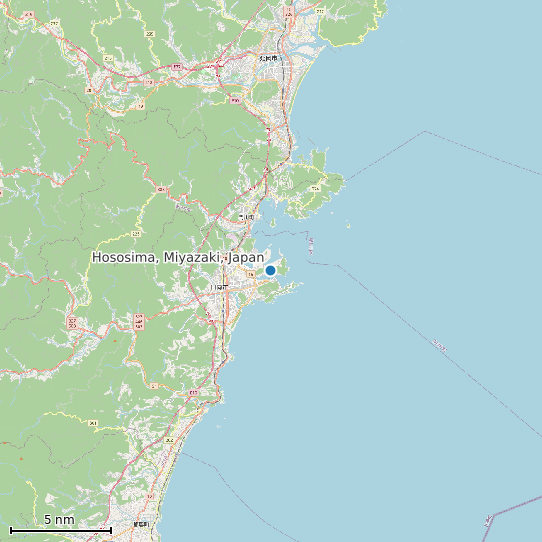 Map of Hososima, Miyazaki, Japan Tide Prediction Station