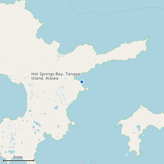 Map of Hot Springs Bay, Tanaga Island, Alaska Tide Prediction Station