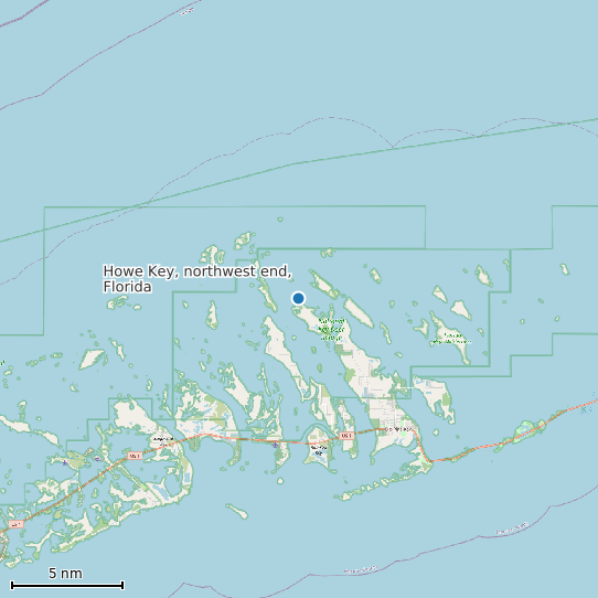 Map of Howe Key, northwest end, Florida Tide Prediction Station