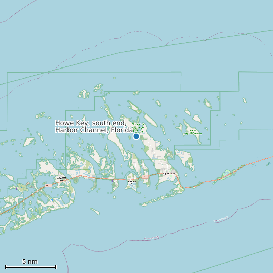 Map of Howe Key, south end, Harbor Channel, Florida Tide Prediction Station