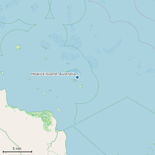 Map of Howick Island, Australia Tide Prediction Station
