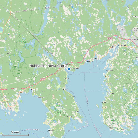 Map of Hubbards, Nova Scotia Tide Prediction Station