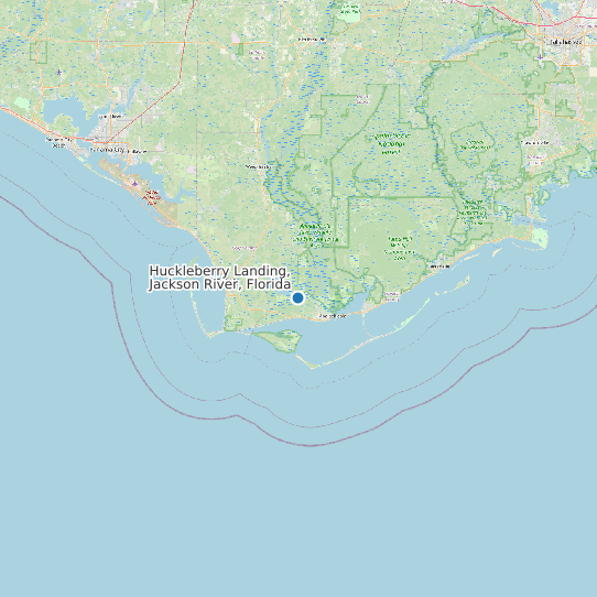 Map of Huckleberry Landing, Jackson River, Florida Tide Prediction Station