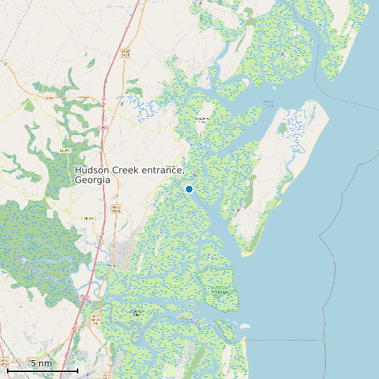 Map of Hudson Creek entrance, Georgia Tide Prediction Station