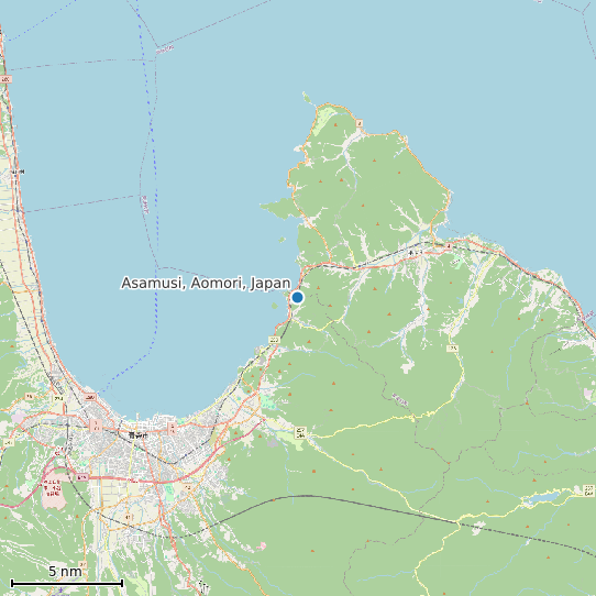 Map of Asamusi, Aomori, Japan Tide Prediction Station