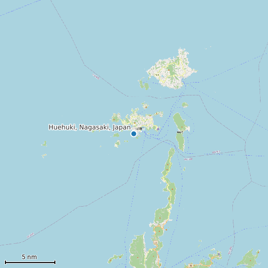 Map of Huehuki, Nagasaki, Japan Tide Prediction Station