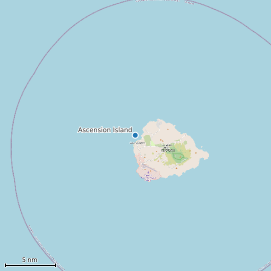 Map of Ascension Island Tide Prediction Station