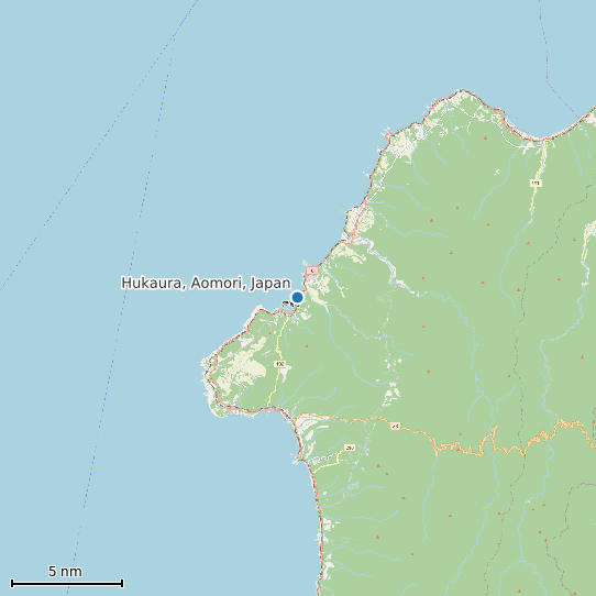 Map of Hukaura, Aomori, Japan Tide Prediction Station