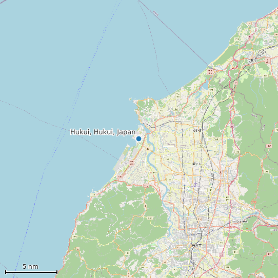 Map of Hukui, Hukui, Japan Tide Prediction Station