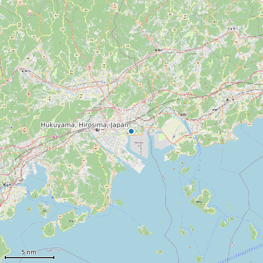 Map of Hukuyama, Hirosima, Japan Tide Prediction Station