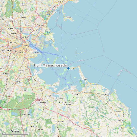 Map of Hull, Massachusetts Tide Prediction Station