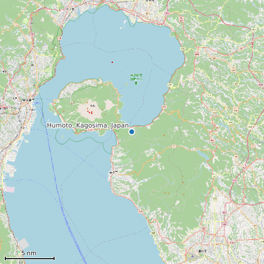 Map of Humoto, Kagosima, Japan Tide Prediction Station