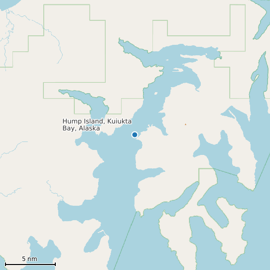 Map of Hump Island, Kuiukta Bay, Alaska Tide Prediction Station