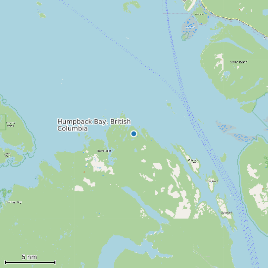 Map of Humpback Bay, British Columbia Tide Prediction Station