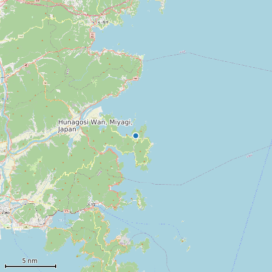 Map of Hunagosi Wan, Miyagi, Japan Tide Prediction Station