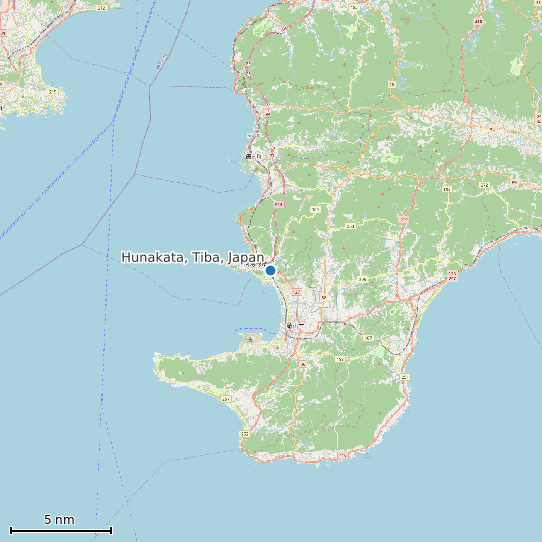 Map of Hunakata, Tiba, Japan Tide Prediction Station