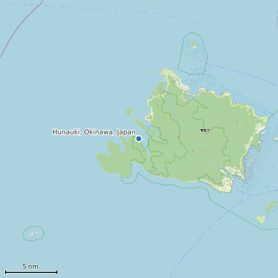 Map of Hunauki, Okinawa, Japan Tide Prediction Station
