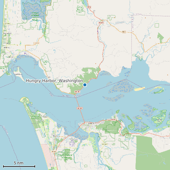 Map of Hungry Harbor, Washington Tide Prediction Station